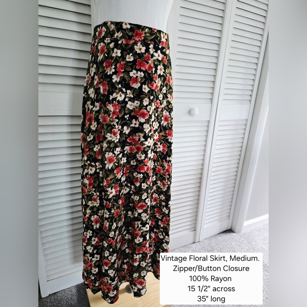 Vintage Floral Maxi Skirt